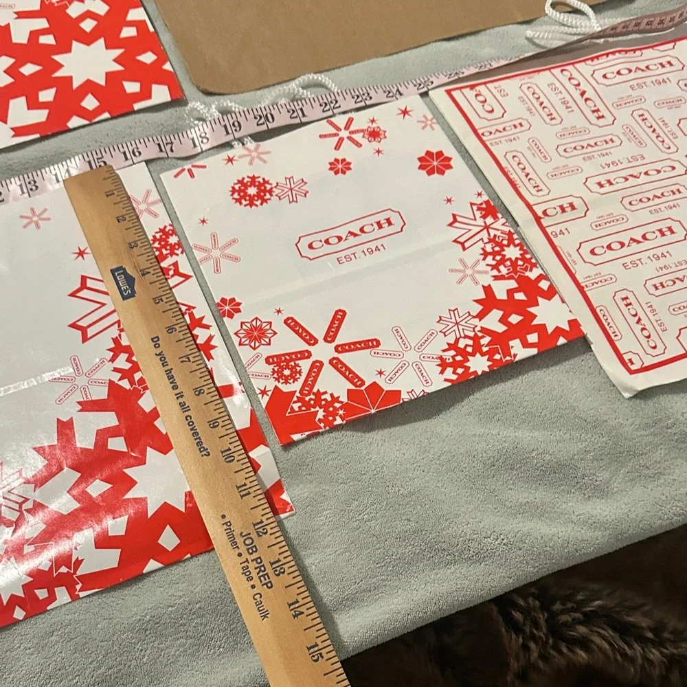 5 Coach Red Gift Bags & 2 Gift Boxes